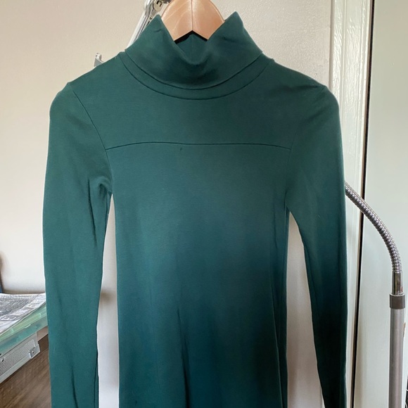 Forest green American Apparel turtleneck dress - Picture 2 of 6